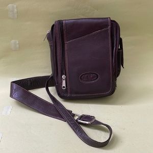 Vintage dark brown Leather Ranch Original pebbled leather bag